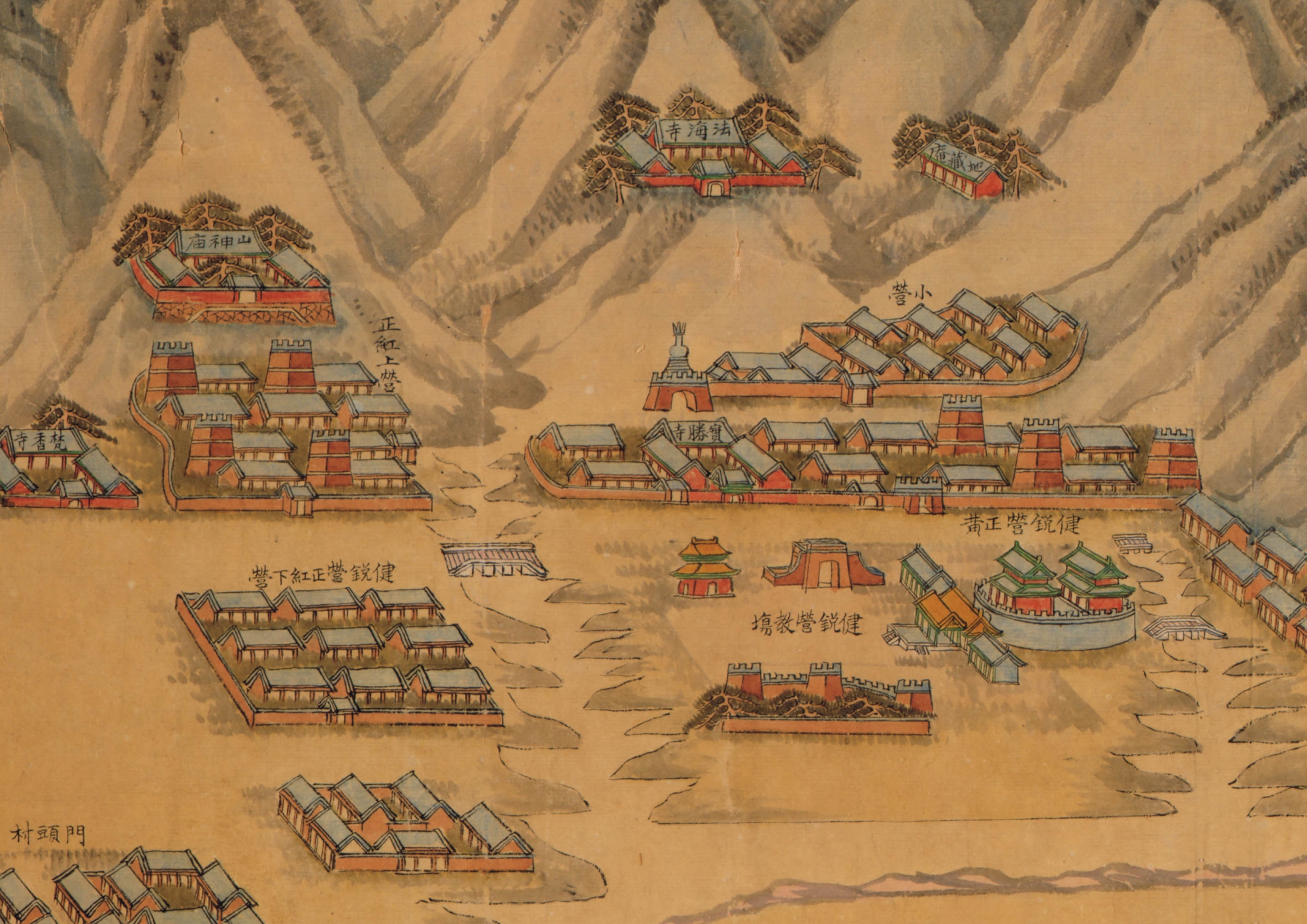 1888年北京颐和园八旗兵营地图