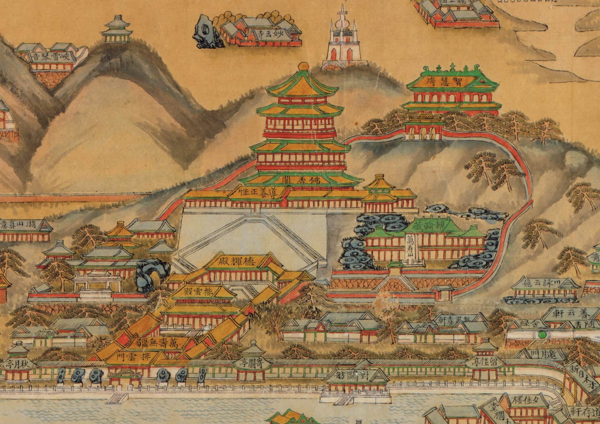 1888年北京颐和园八旗兵营地图