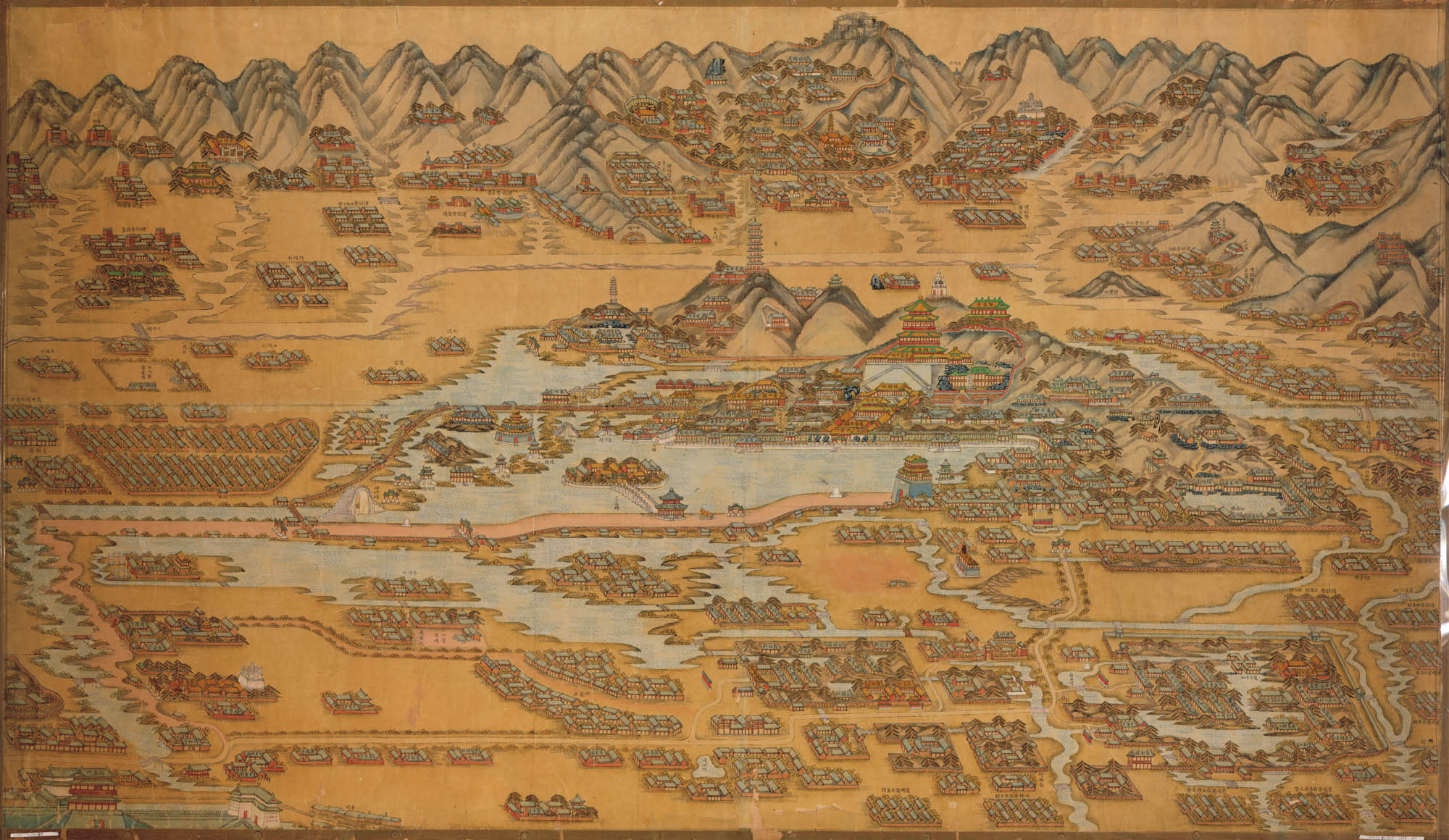 1888年北京颐和园八旗兵营地图