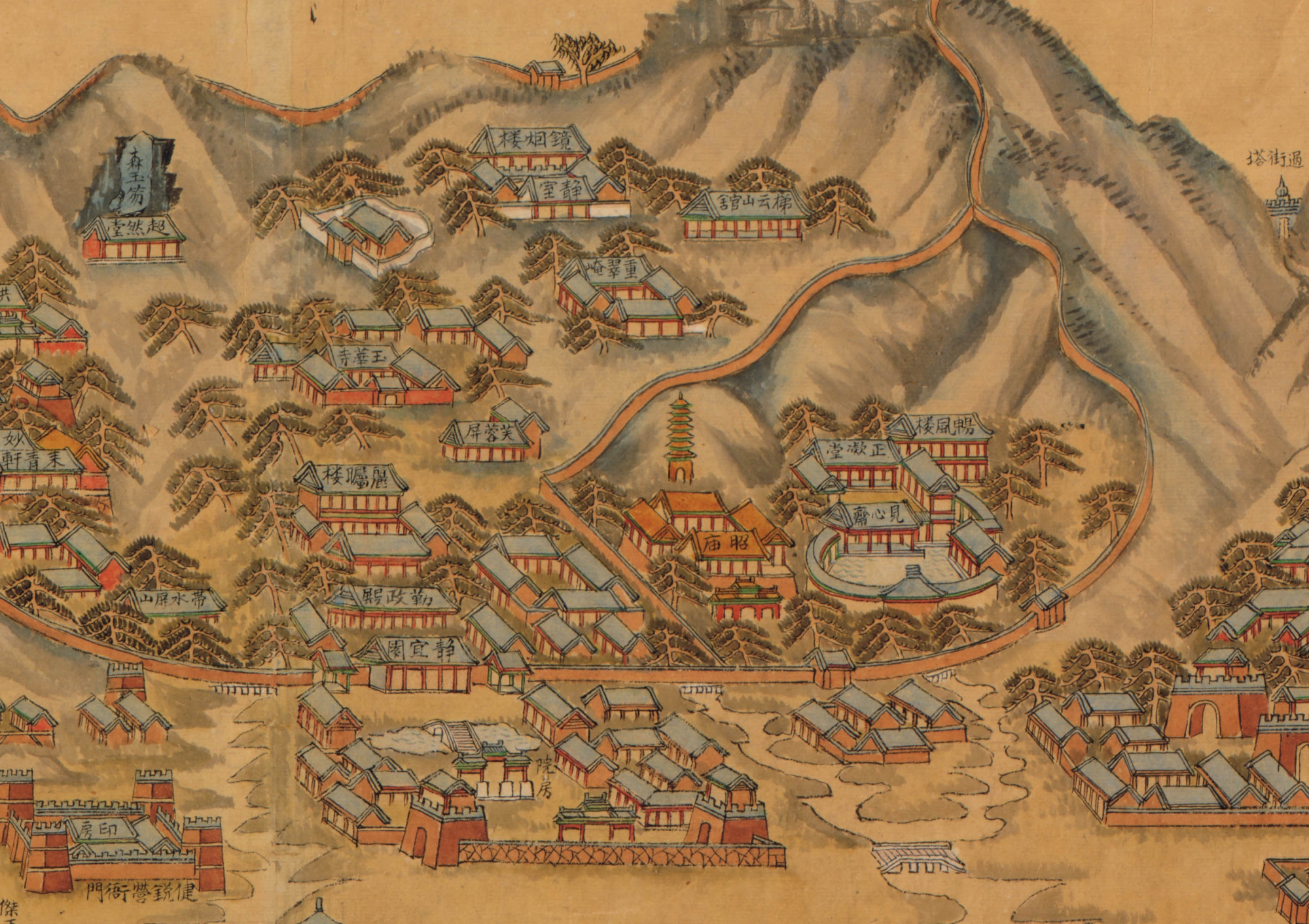 1888年北京颐和园八旗兵营地图