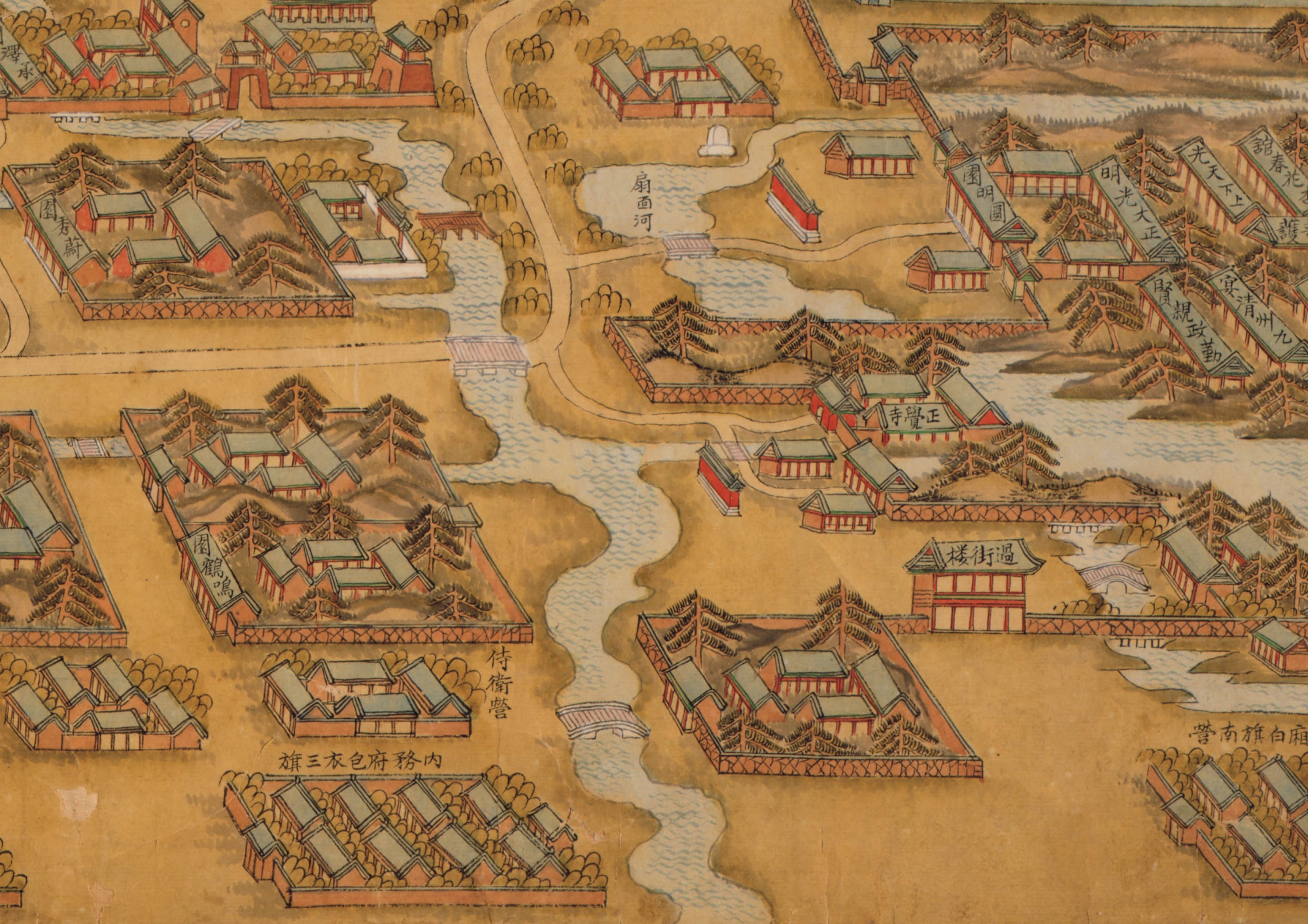 1888年北京颐和园八旗兵营地图