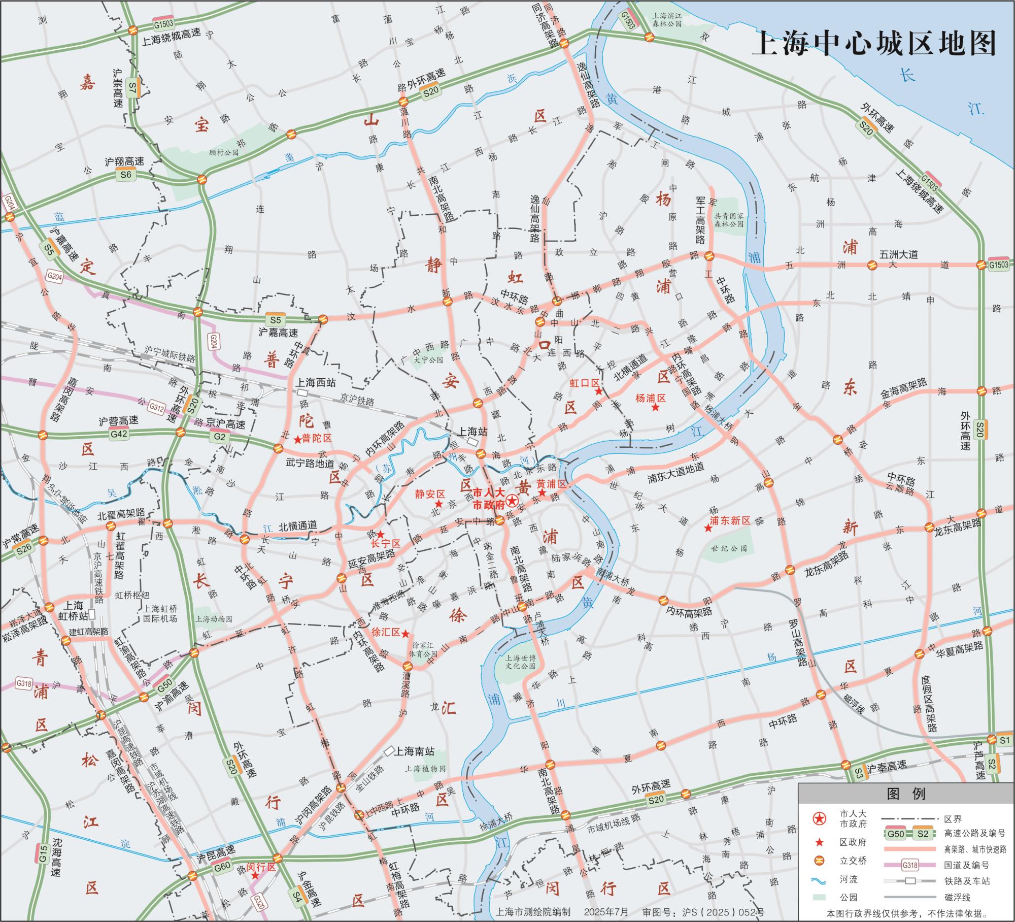 上海中心城区地图_上海主城区地图