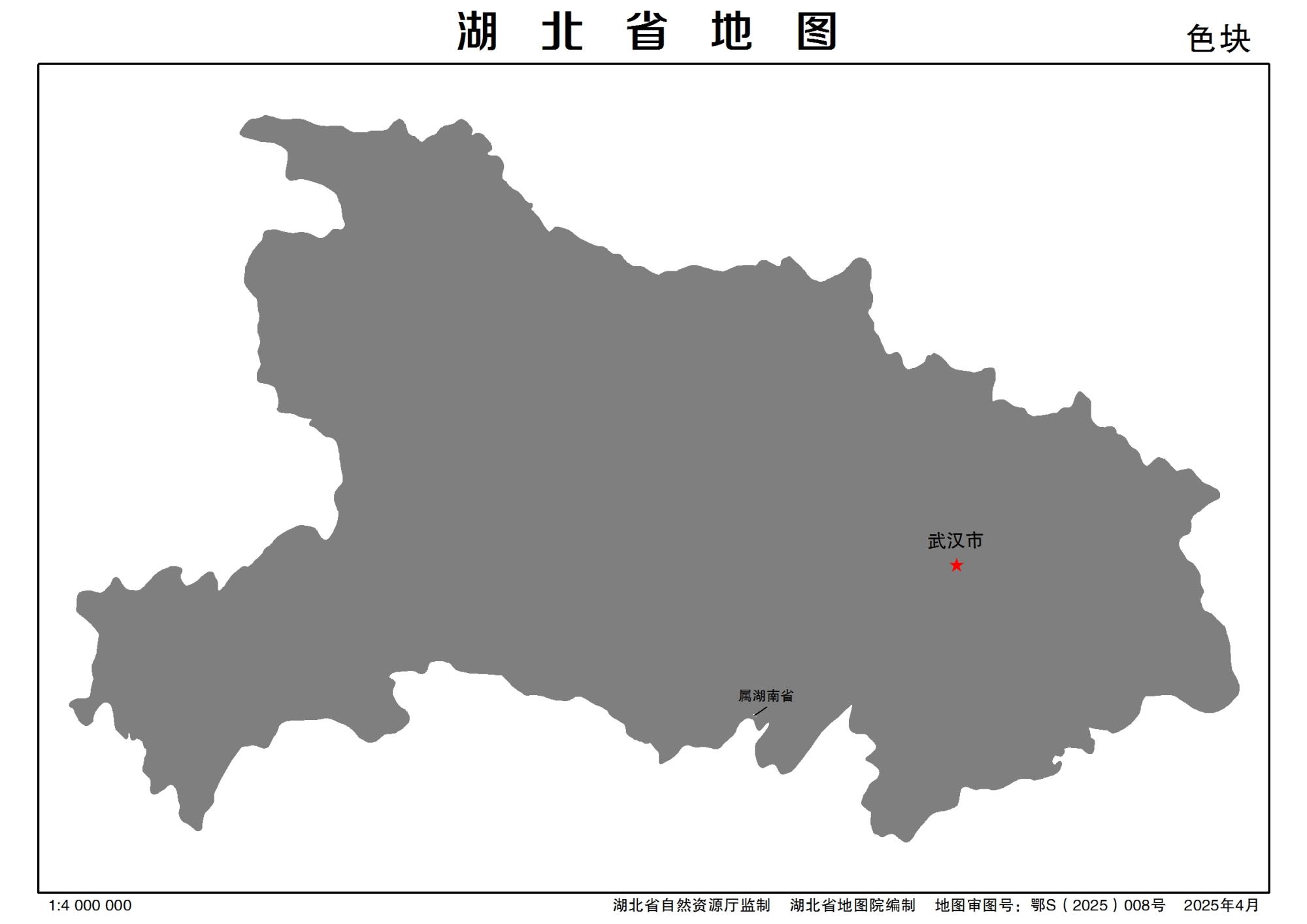 湖北地图线稿_湖北简版分区线划轮廓地图