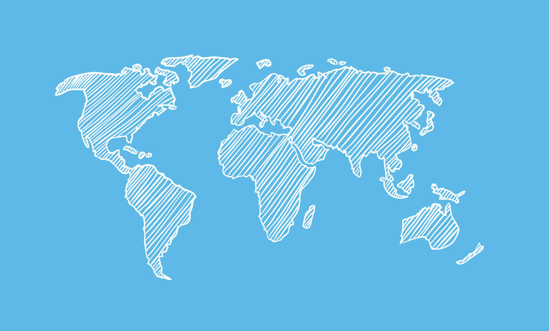 世界地图矢量地图手绘概念线条版
