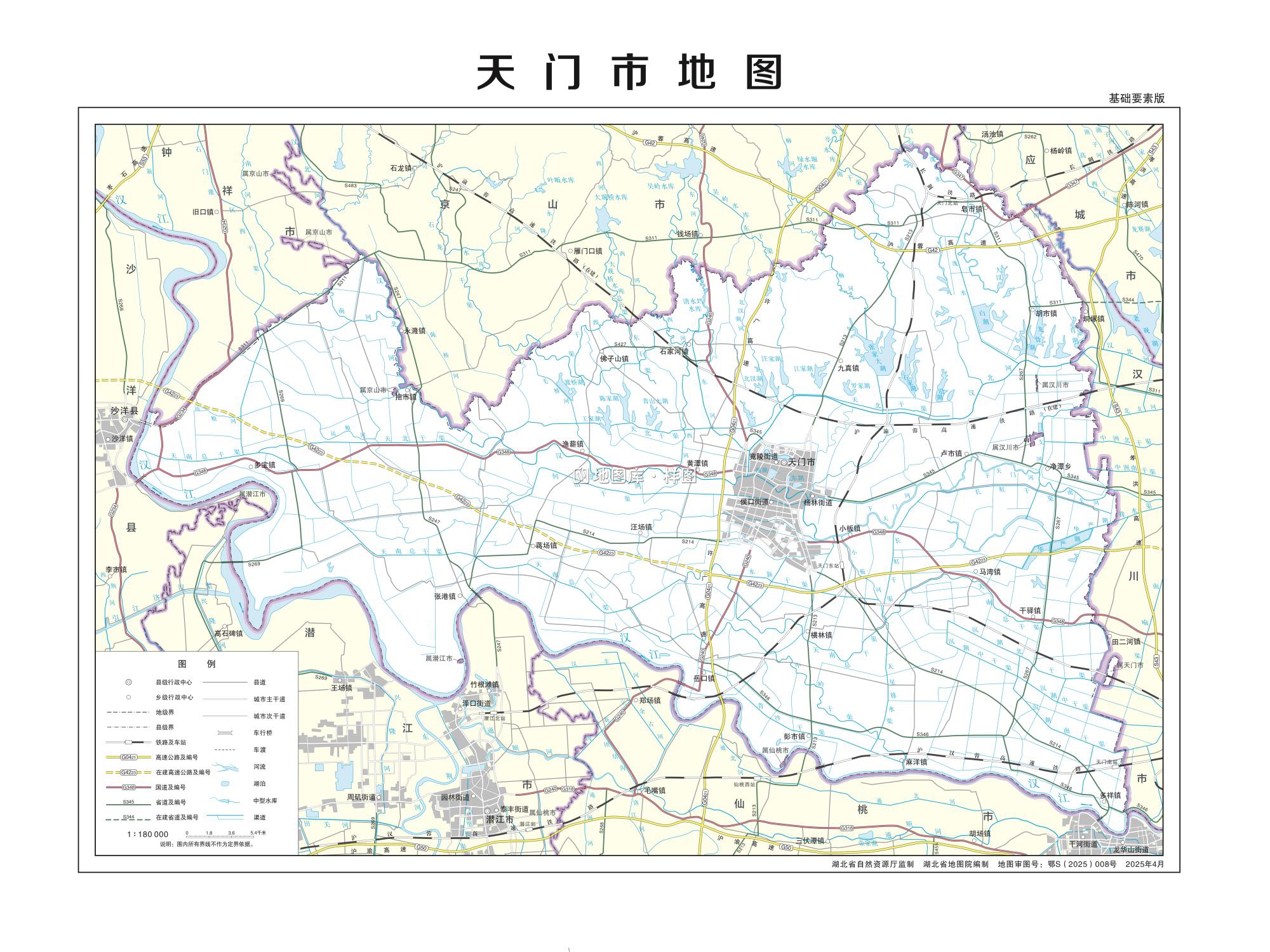 天门市地图基础要素版.jpg 天门市地图基础要素版.jpg