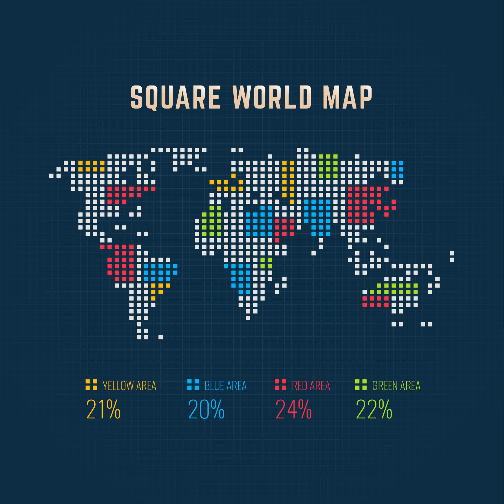 彩色点状世界矢量地图（可作数据分析）