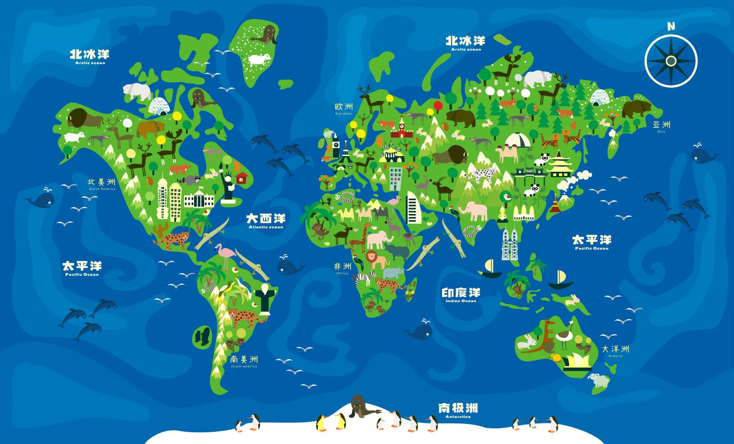 十款儿童卡通世界矢量地图源文件（AI/CDR格式）