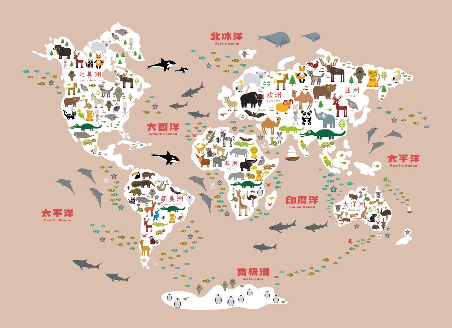 六款卡通世界地图素材AI/CDR矢量源文件中文版